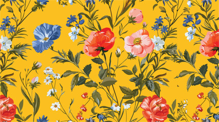 Bright colored seamless pattern with gorgeous wild 