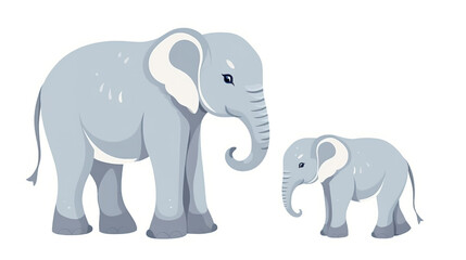 Naklejka premium elephant solitary against a stark white background