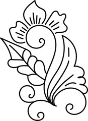Flower Line Drawing Vector Art