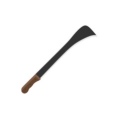 hawkbill flat design vector illustration isolated on white background. Melee weapon of hunter in jungle. Combat weapon blades. Trapper sword and hunter knife blades.