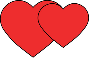 Love icon vector isolated on white background, logo concept of Love sign on transparent background, filled red symbol.eps