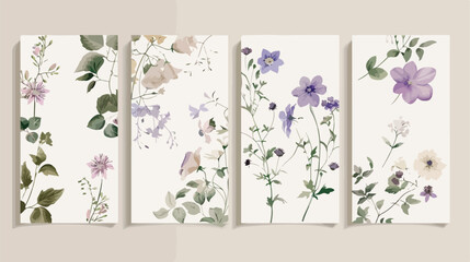Bundle of elegant floral wedding invitations 