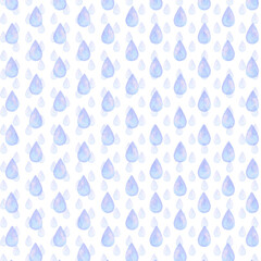 水彩　しずくの背景　雨　水色　青