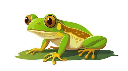 Naklejka premium Frog solitary against a stark white background