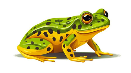 Obraz premium Frog solitary against a stark white background