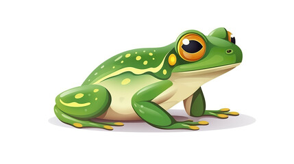 Naklejka premium Frog solitary against a stark white background