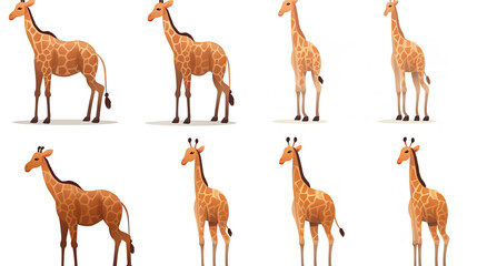 giraffe isolated on pure white background