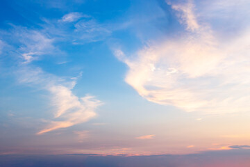 Beautiful and colorful sunset sky at twilight, abstract background.