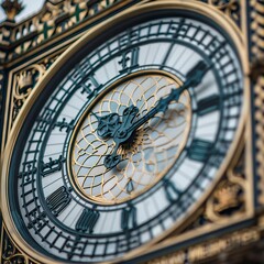 Obraz premium Close close-up of clock face