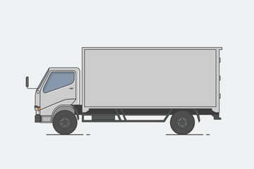 Truck vector Illustration side view. line design.