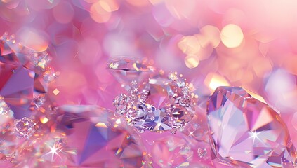 Sparkling Diamonds on a Pink Background