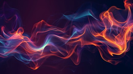 neon magenta purple fire flames isolated  on black background horizontal banner
