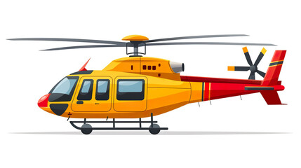 Fototapeta premium Helicopter alone against a blank white background