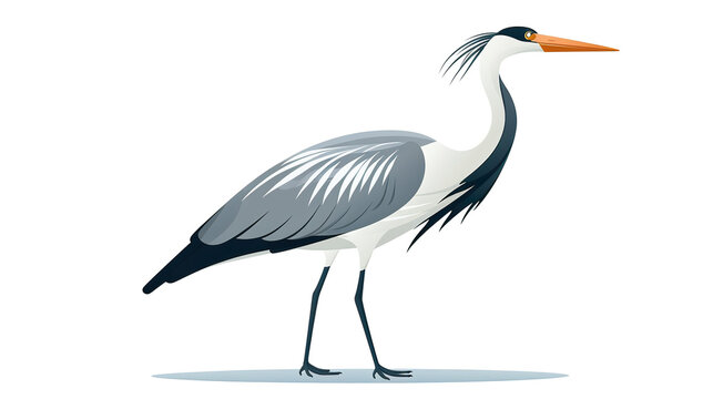 recommend clip art: An isolated heron bird on a background of pristine white