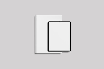 blank books with tablet