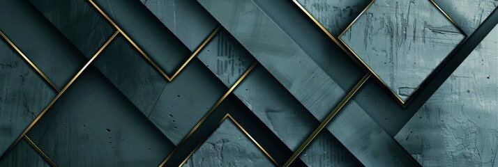 Abstract dark green grunge geometrical texture background. High quality photo.