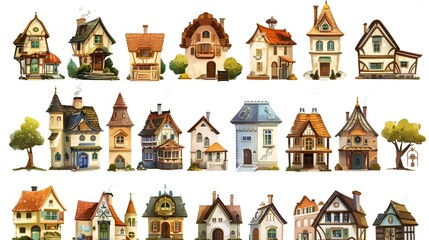 Captivating Collection of Whimsical Storybook Cottages and Enchanting Fairytale Dwellings in a Quaint Historic European Village Landscape