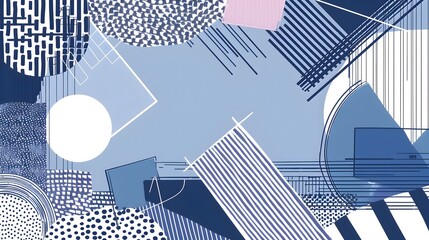 Captivating Geometric Grid Pattern in Indigo and Periwinkle Tones for Minimalist Mockup Design