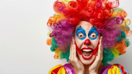 A Surprised Colorful Clown