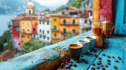 Global Coffee Mosaic: Vibrant Culture in Every Cup, Travel Photography Collage