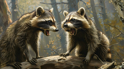 raccoons, angry