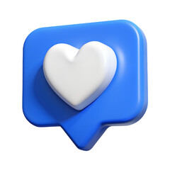 3D social media online platform concept, blue heart, 3d © Zhaidar studio
