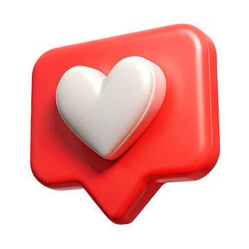 3D social media online platform concept, online social communication on applications, Photo frame with heart and love emoji icon, 3d icon