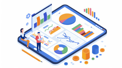 Obraz premium Analyzing Financial Data on Tablet with Digital Marketing Strategy. Concept Financial Analysis