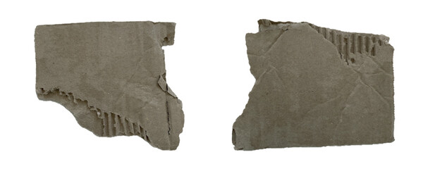 Torn cardboard banner. Torn cardboard pieces social media banner background. Ripped different paper fragment set. Textured grunge element bundle