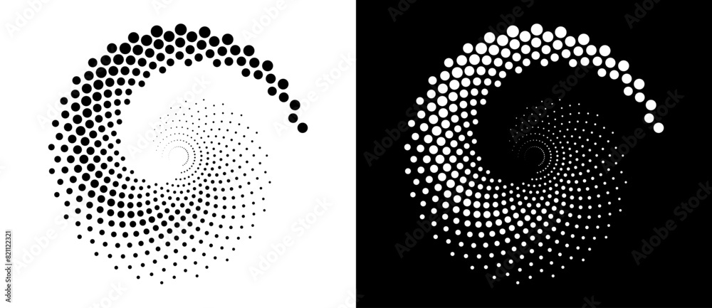 Poster modern abstract background. halftone dots in circle form. round logo, design element or icon. vector