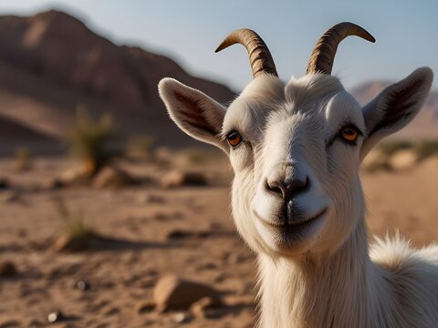 dumbass in Arabian, goat on desert, dumba on desert, Eid Ul Adha, AI-generated Image, JPEG