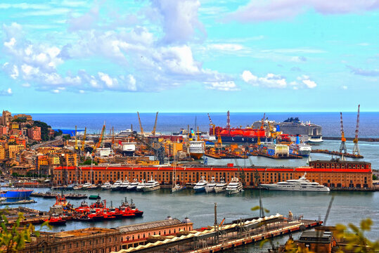 The Magazzini del Cotone is a trade fair area, one of the main structures of the ancient port of Genoa 05 May 2024 Genoa Italy