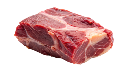 A fresh raw beef steak isolated on a white background
