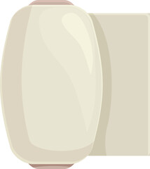 Simplistic digital illustration of a grey ceramic vase with shadow effect