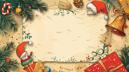 Christmas wish list hand drawn vector illustration. 