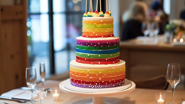 A pridethemed wedding cake