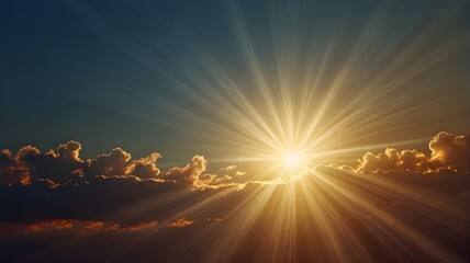 the sun shining through the clouds