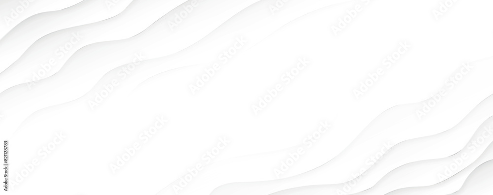 Poster modern paper cut art cartoon abstract waves background. white background curve paper art design. vec