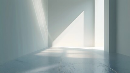 Obraz premium A plain room featuring a window and a white floor