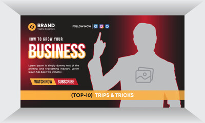 Grow Your Business Attractive corporate real-estate business YouTube thumbnail template design