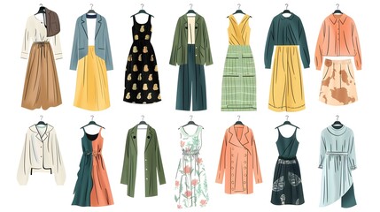 Stylish EcoFriendly Wardrobe D Highlighting Sustainable Fashion Using Organic and Recycled Materials