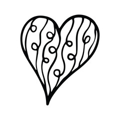 abstract love element.  Doodle hearts sketch, heart symbol for Valentine's Day.