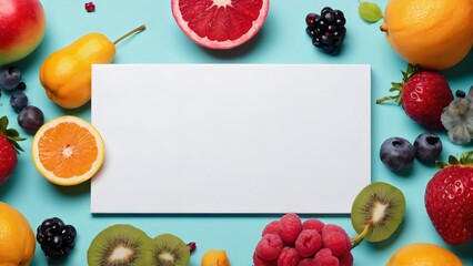 Top view Summer fruits frame with copy space 