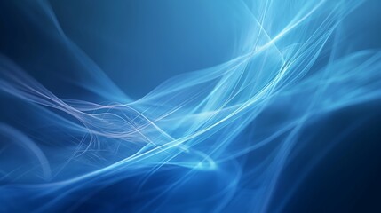 Obraz premium Blue abstract background featuring elegant white swirls creating a dynamic visual pattern