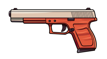 Fototapeta premium Illustration of a pistol gun isolated on a white background