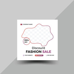 Fashion social media post design template with a cool design element.