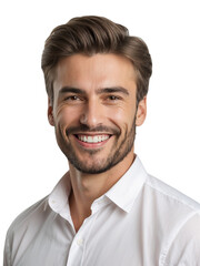 Young businessman smiling at camera
