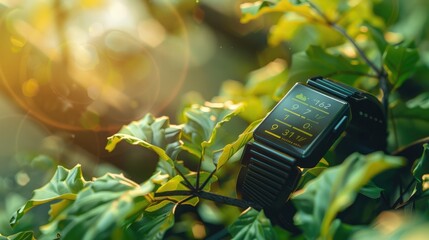Real-time personal carbon footprint on wearable device, inspiring responsibility and environmental consciousness. Carbon footprint reduction technology