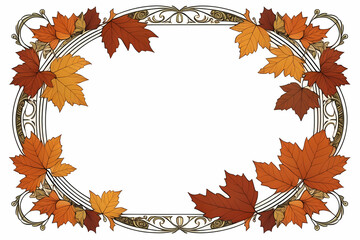Embrace the essence of fall with an autumn leaves border frame, offering ample room for personalized text, perfect for seasonal greetings or announcements.