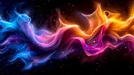 Fototapeta premium A colorful, swirling line of light and stars